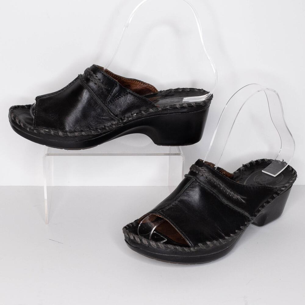 Ariat Women's Peep Toe Sandals Leather Slip On Western Black Size 5.5 5.5B | AR - Picture 2 of 6